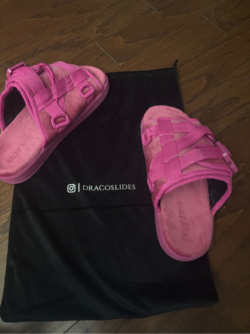 DracoSlides Kids Pink Strappy Slide Sandals